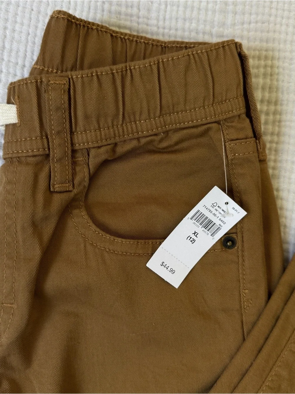 NWT GAP Boys 12 Jogger Drawstring Camel jeans - Brown